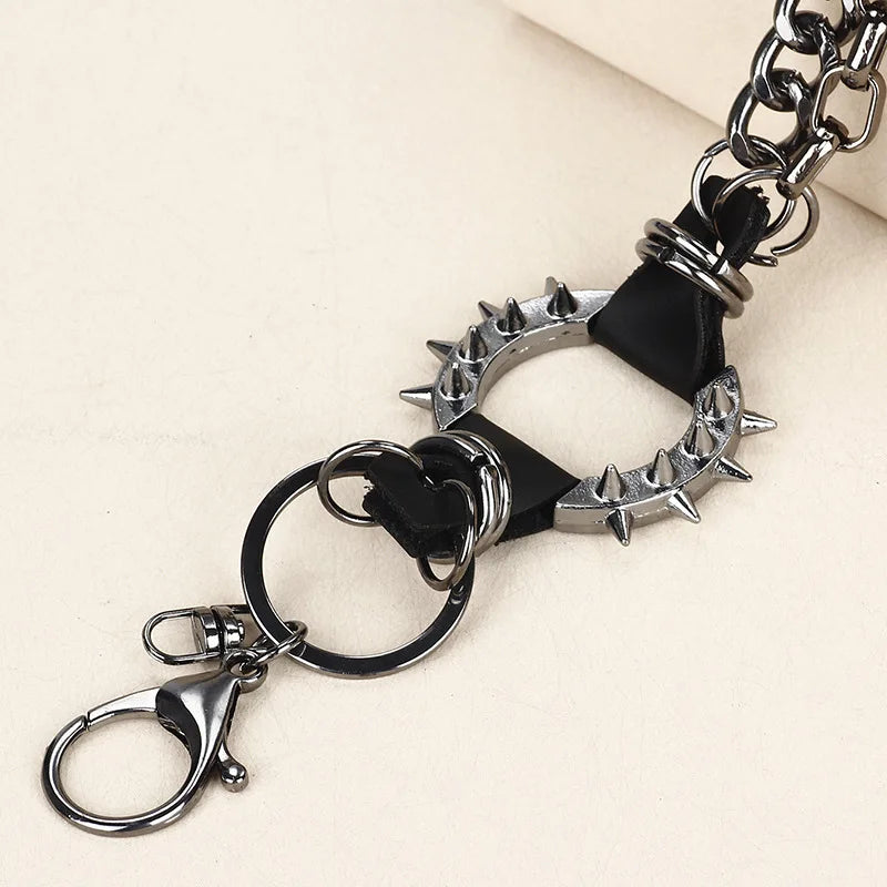Punk Silver Metal Waist Chain Belt – Unisex for Jeans & Pants Metal Chain Belt HIP
