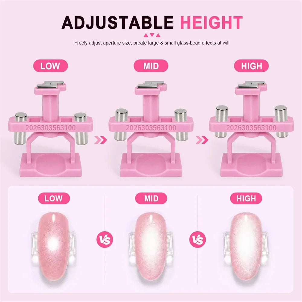 Silk Ribbon Nail Cat Eye Magnet Circle Rotating Gyroscope Powerful Glass Bead Magnetic Manicure Tool for Nail Art Cat Eye UV Gel HIP