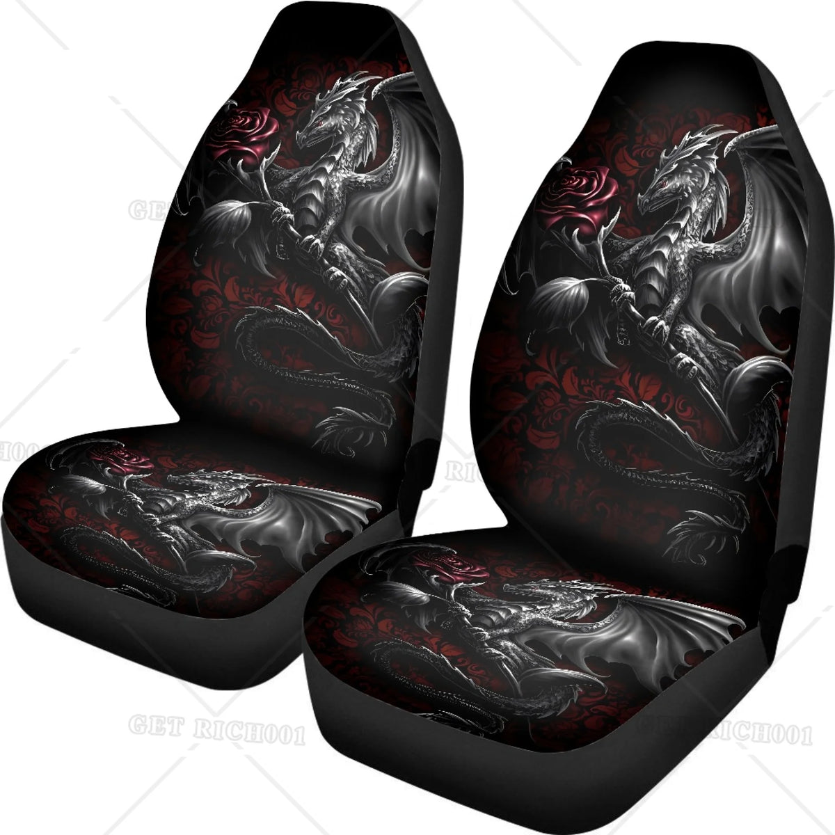 Dragon & Rose Car Seat Covers – Universal Front Seat Protector Car Seat Covers HIP 1