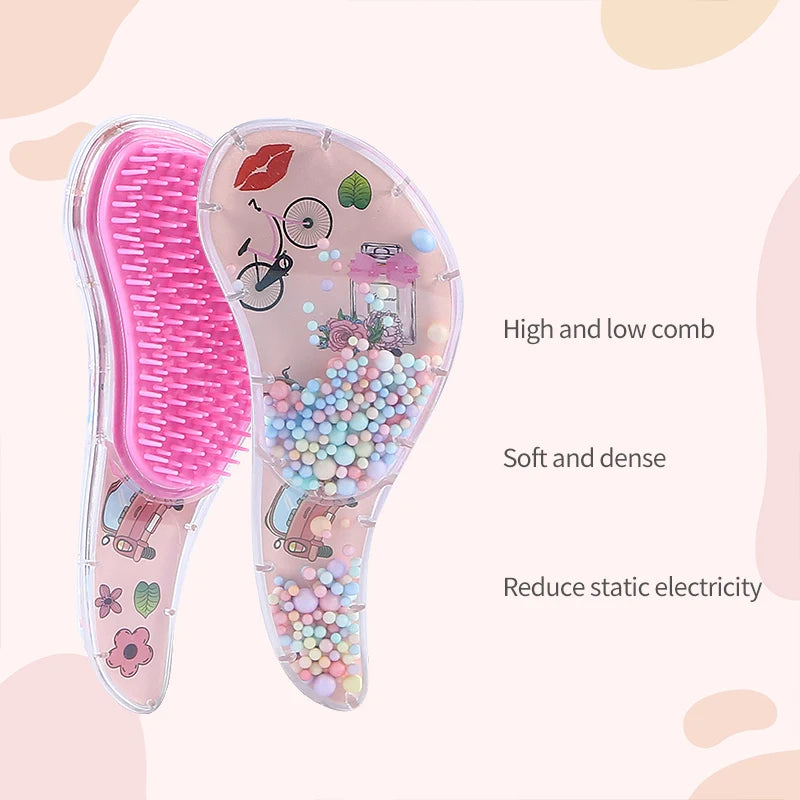 Cartoon Magic Comb Anti-static Massage Unicorn Hair Brushes Tangle Detangle Shower Massage Hairbrush Comb Salon Accessories Pink HIP