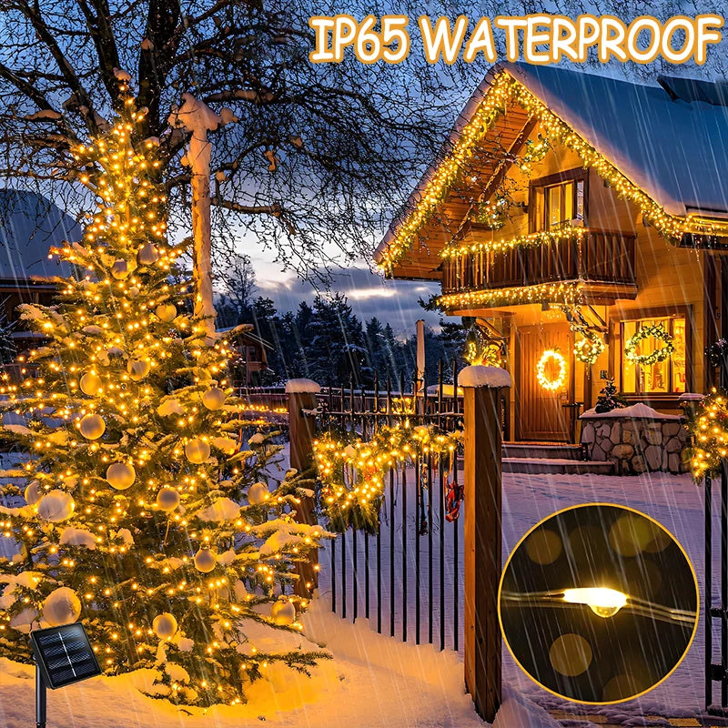 Solar Fairy String Lights 8 Modes IP65 Waterproof | Garden & Patio Solar String Lights HIP