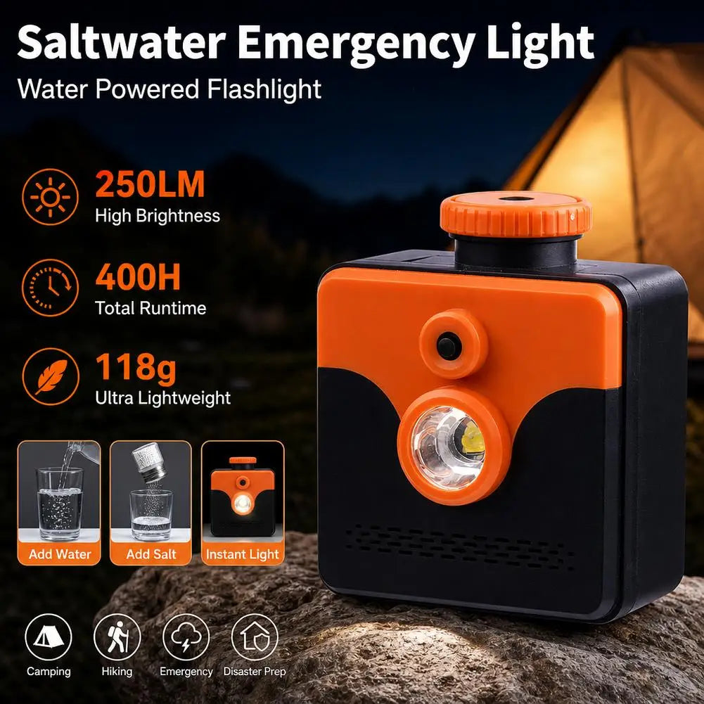 Salt Water Powered Emergency LED Light No Battery No Charging Survival Lamp Portable Camping Power Outage Survival Lantern HIP