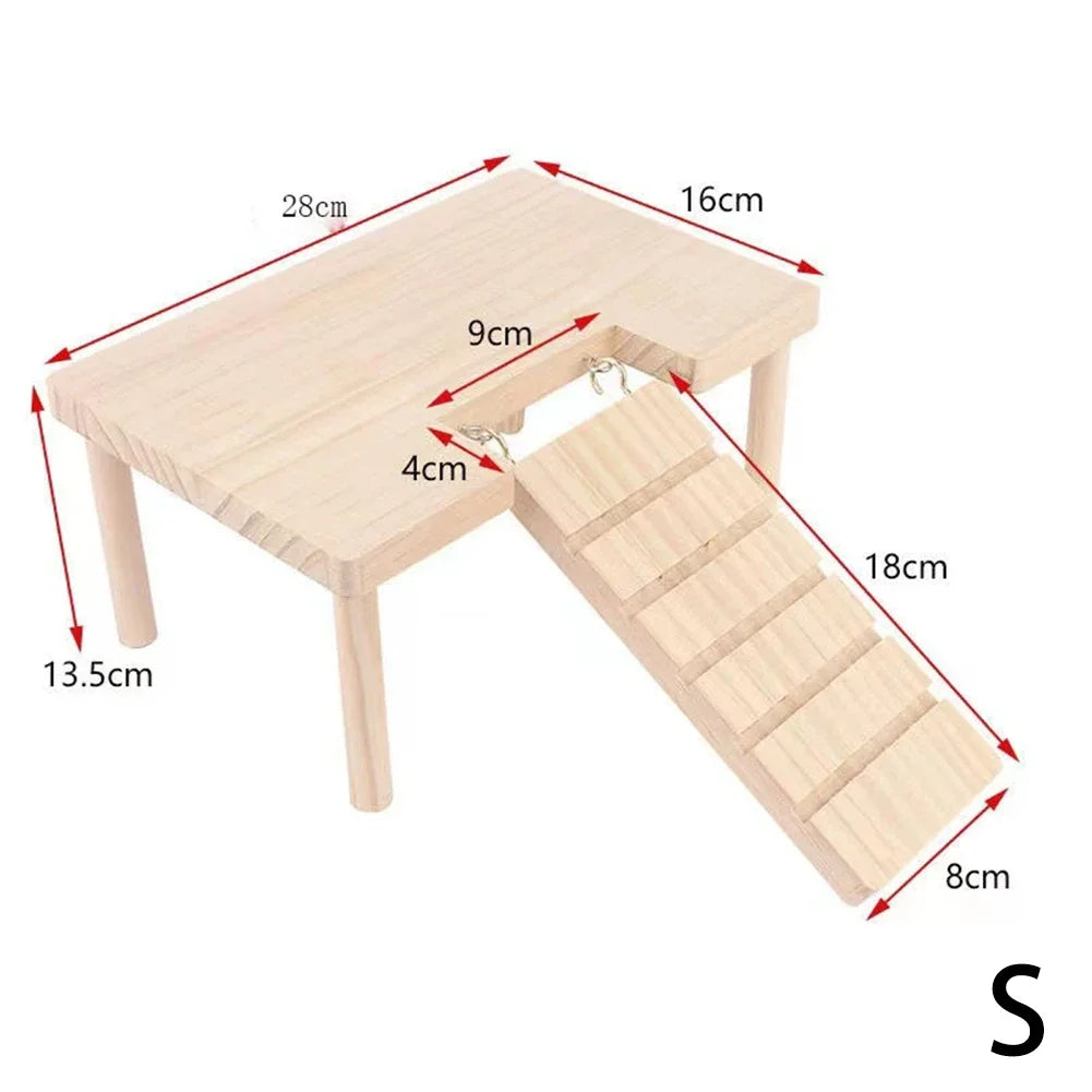 Hamster Wooden Ladder Platform Climbing Toy House Cage Accessories Hamster Climbing Toy Small Pets Hamster Mice Pet Supplies HIP 03