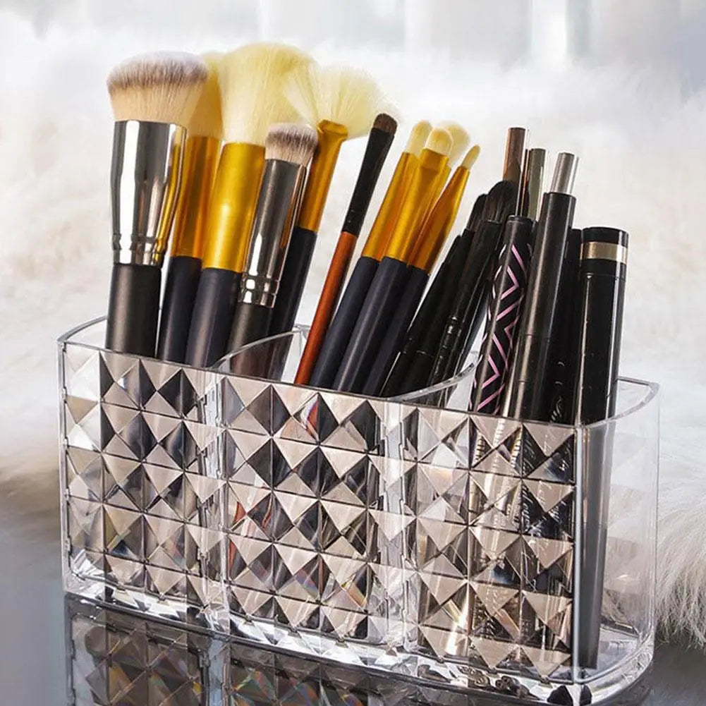 Clear Acrylic Makeup Brush Holder Desk Cosmetic Organizer Lipstick Storage Box Nail Polish Display Stand Rack Jewelry Case HIP