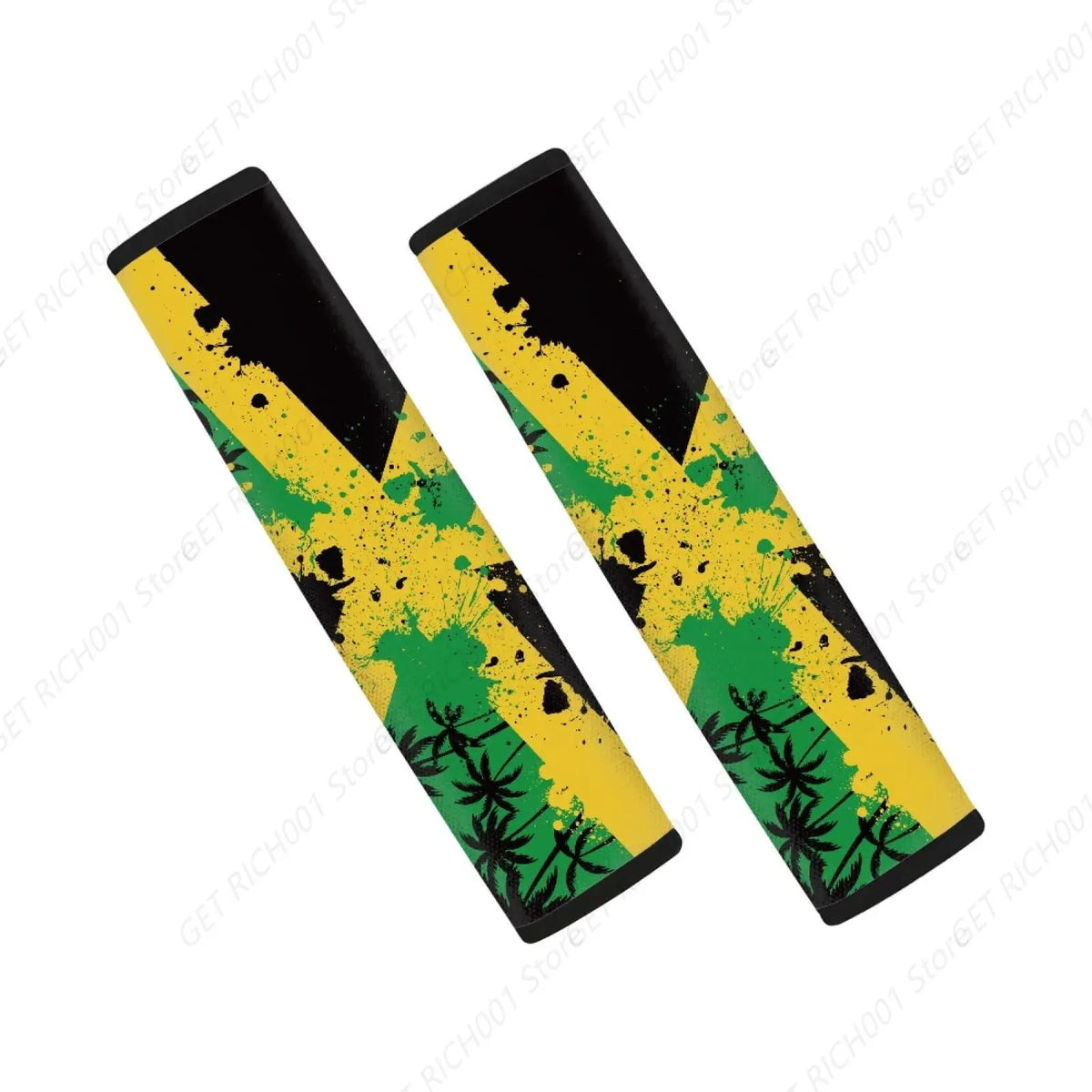 Jamaican Flag Seat Belt Cover Pads – Soft Patriotic 2 Pack Seat Belt Cover HIP