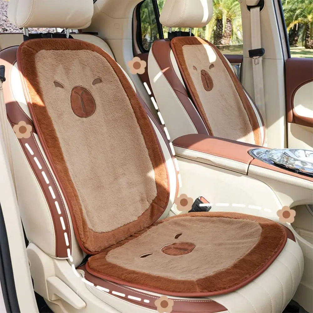 Plush Capybara Car Cushion – Headrest & Lumbar Pillow Plush Car Cushion HIP