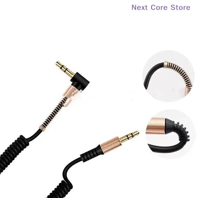 3.5mm AUX Audio Cable Spring Elbow Male to Female – eelhoe AUX Audio Cable HIP