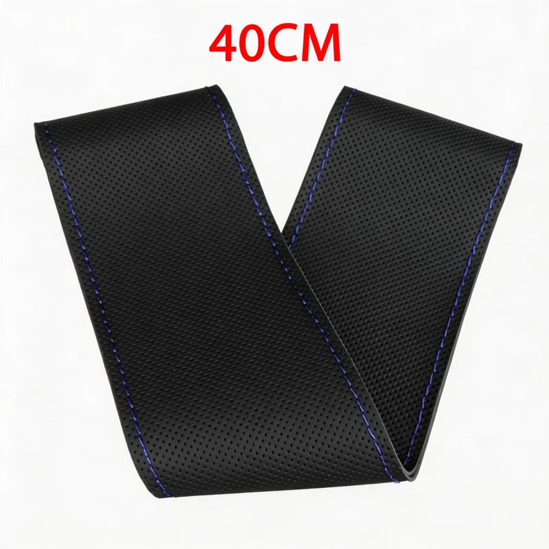 Hand-Stitched Microfiber Leather Steering Wheel Cover 36–40cm Steering Wheel Cover HIP Blue 40cm