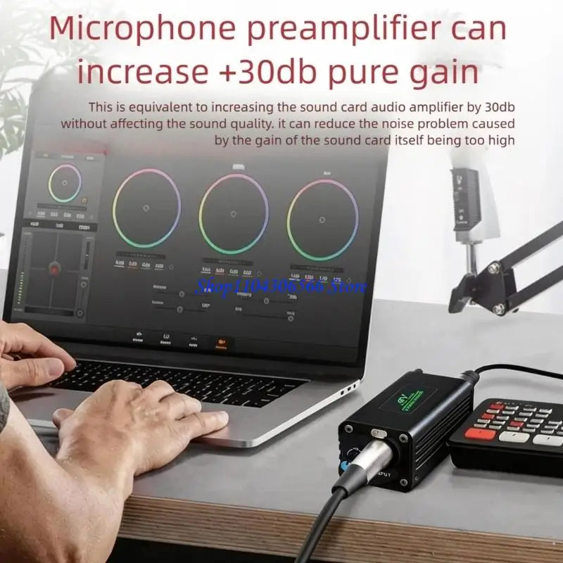 Dynamic Mic Amplifier +30dB Boost | XLR & 6.5mm Input Microphone Amplifier HIP