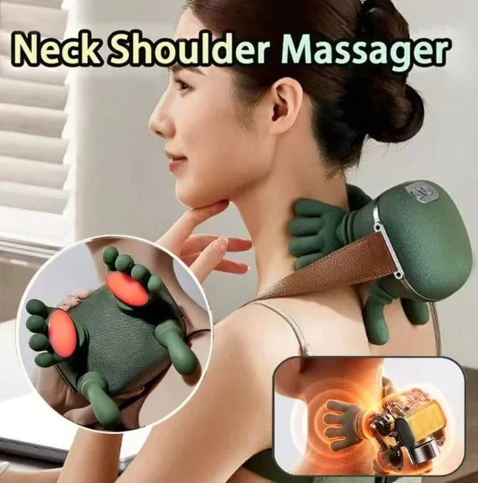 Portable Smart Neck & Shoulder Massager | USB Rechargeable Neck Shoulder Massager HIP Upgraded Version1 No plug