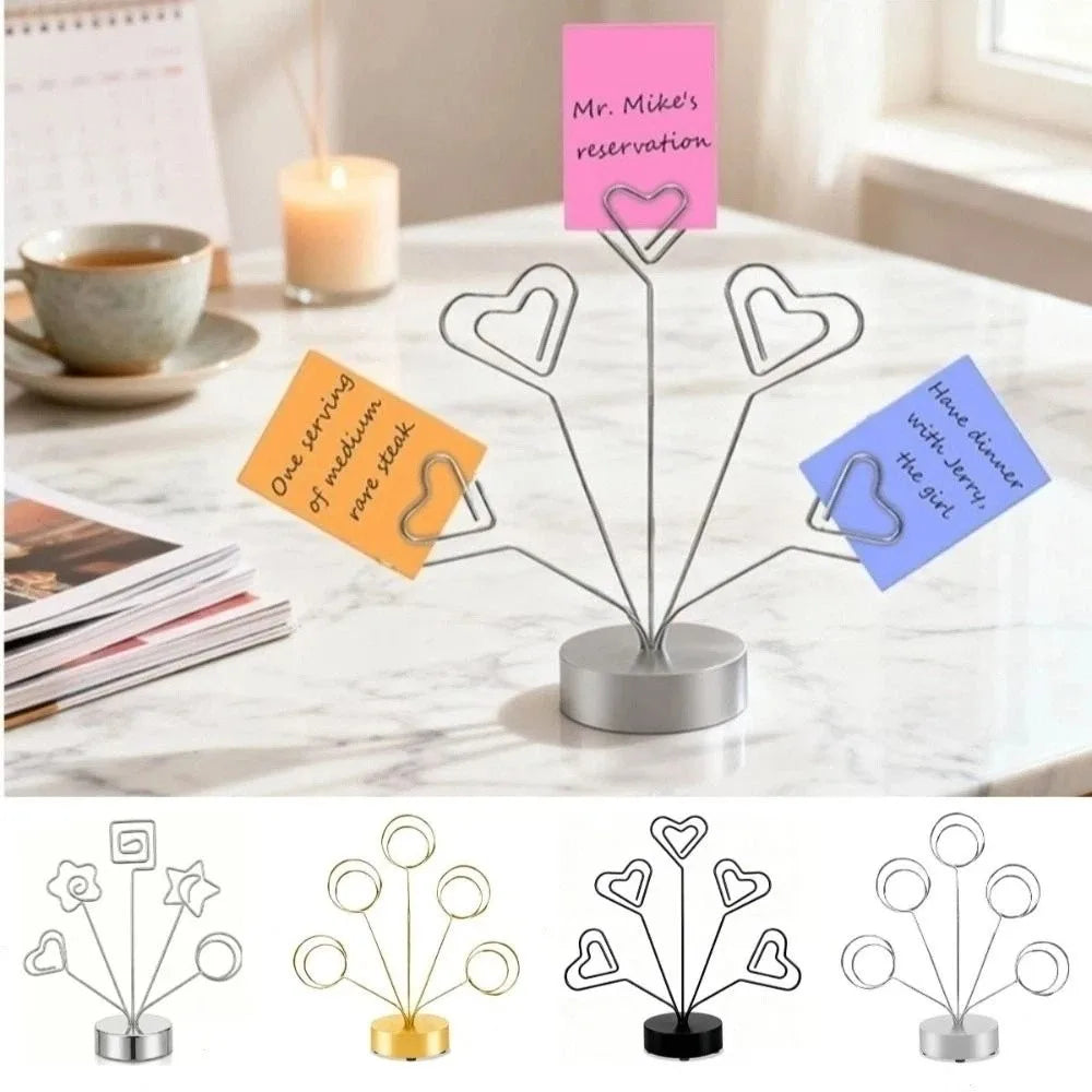 Metal Note Clip Photo Stand & Business Card Holder | Desk Decor Business Card Holder HIP