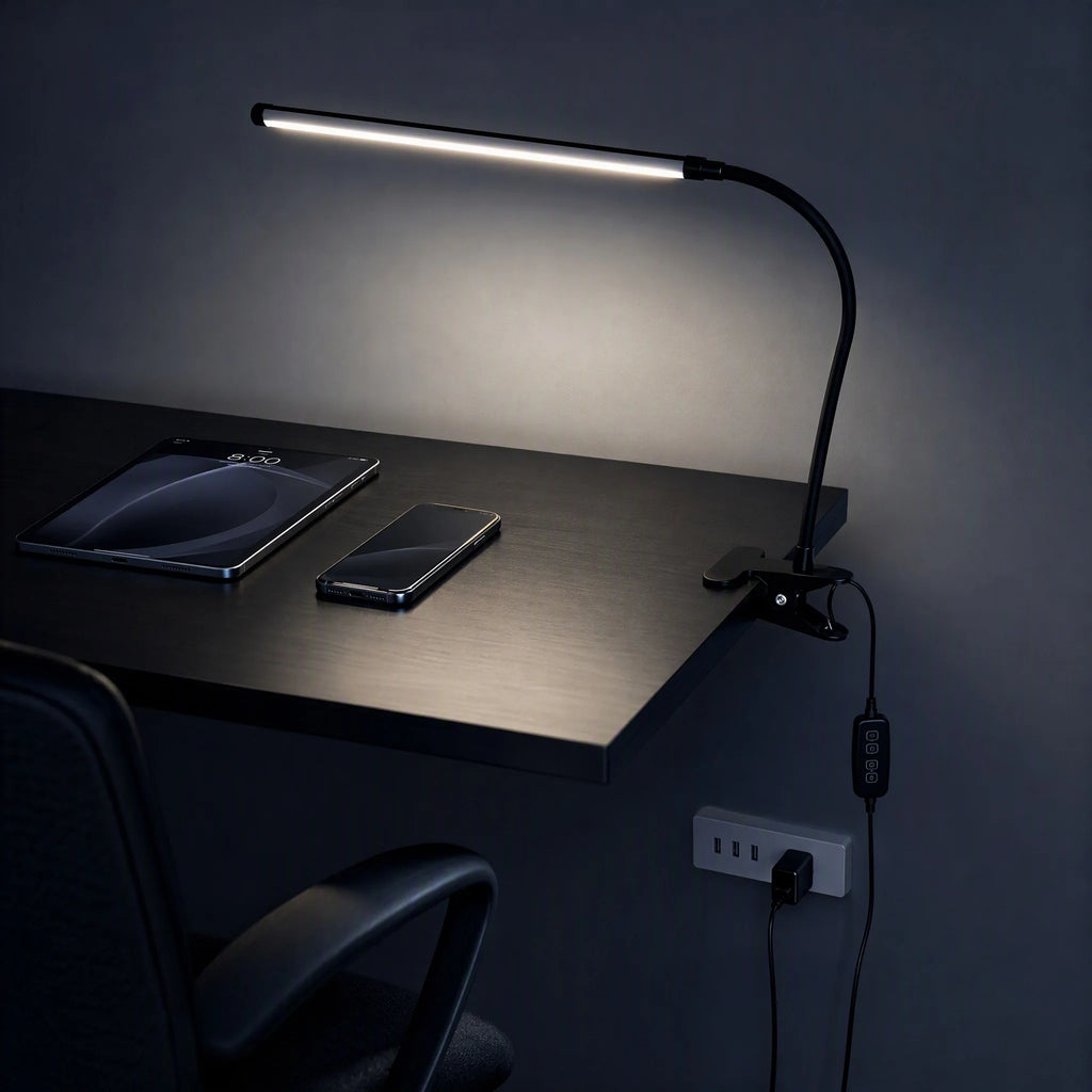 YNL LED USB Desk Lamp with Clamp – Dimmable Reading Light LED Clamp Desk Lamp HIP