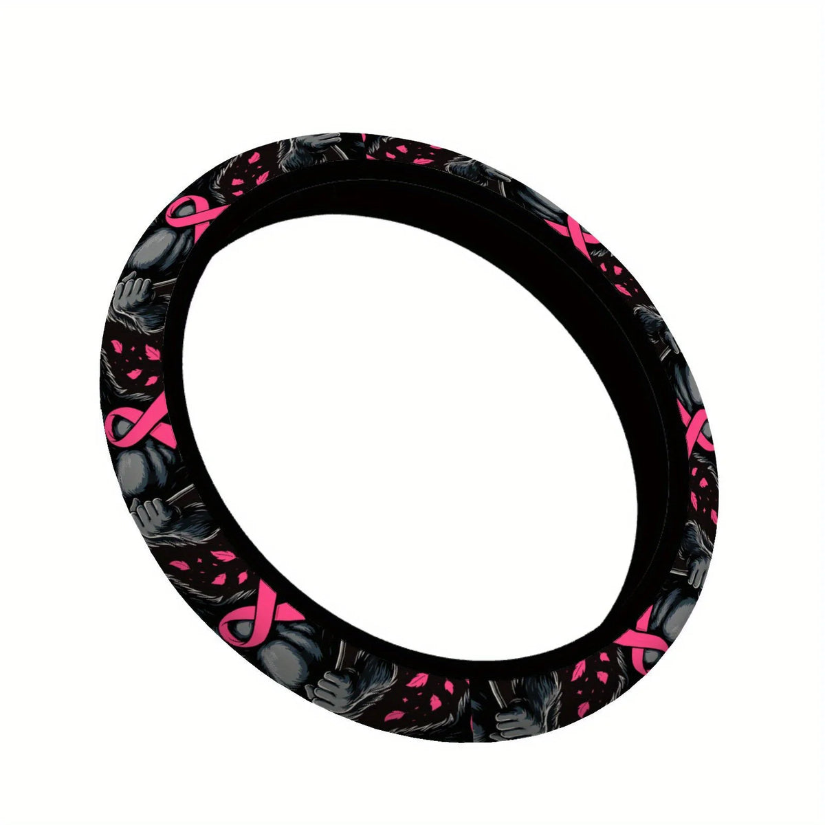 Pink Ribbon Steering Wheel Cover – Car Protector for Men & Women Steering Wheel Cover HIP