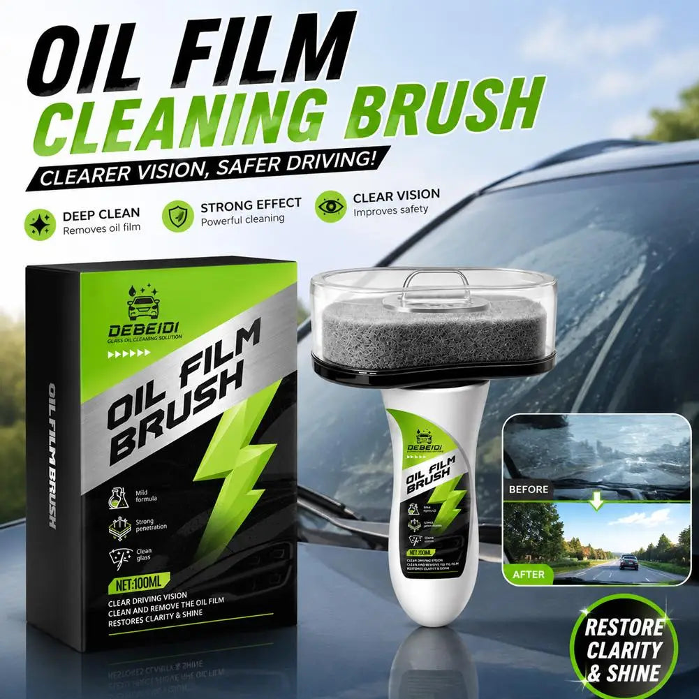 Car Glass Oil Film Cleaning Brush Agent Powerful Windshield Cleaner Rain Fog Proof Glass Sponge Water Spots Auto Removal Oil HIP