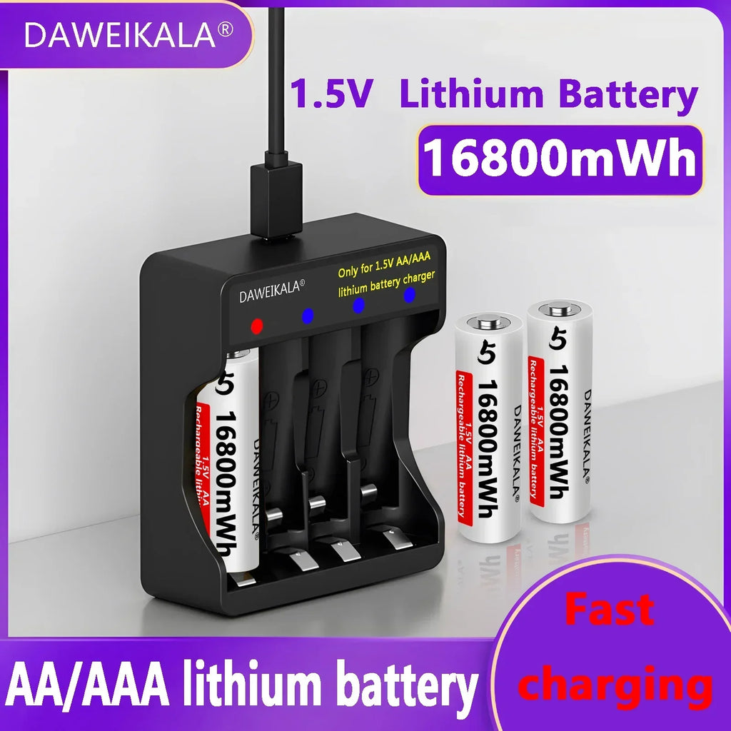 DAWEIKALA AA AAA 1.5V Rechargeable Lithium Batteries Rechargeable Batteries HIP