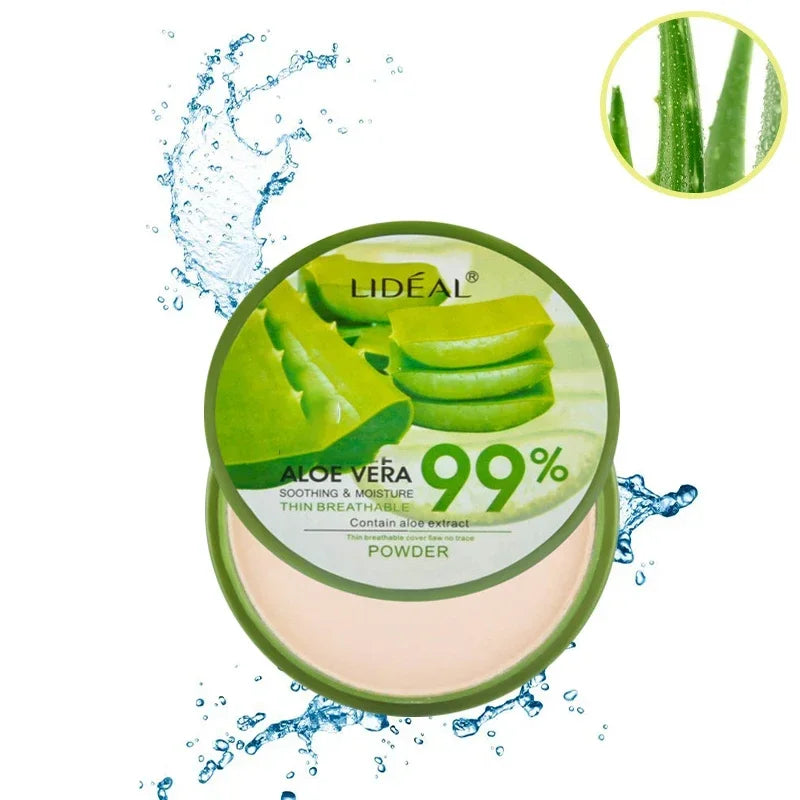 99% Aloe Vera Moisturizer Face Powder Smooth Foundation Pressed Powder Makeup Concealer Pores Cover Whitening Brighten Cosmetics HIP