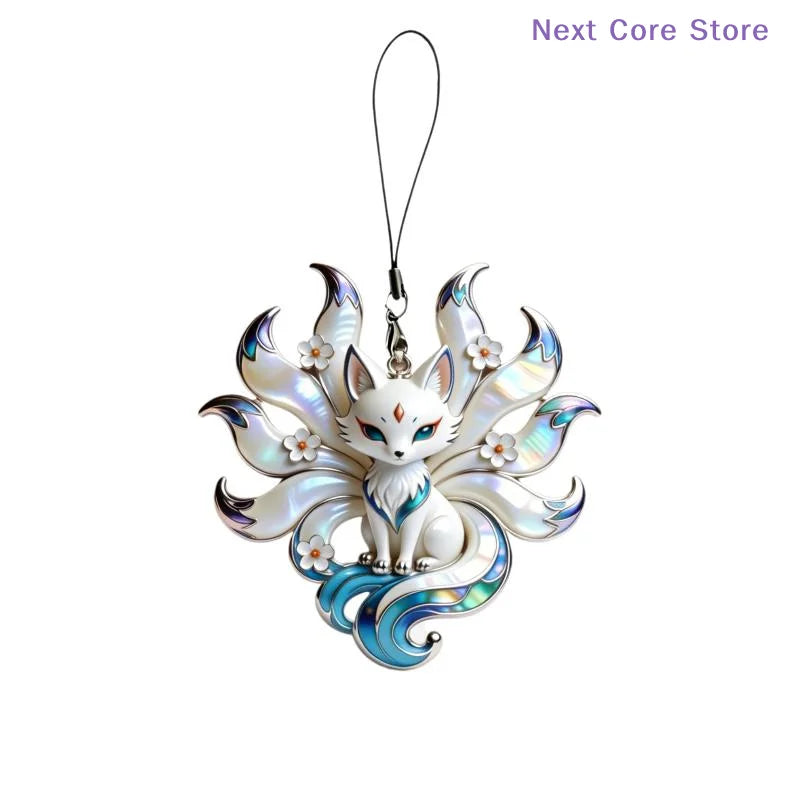 Nine-Tailed Fox Enamel Pendant – Necklace & Bag Charm Enamel Pendant Charm HIP