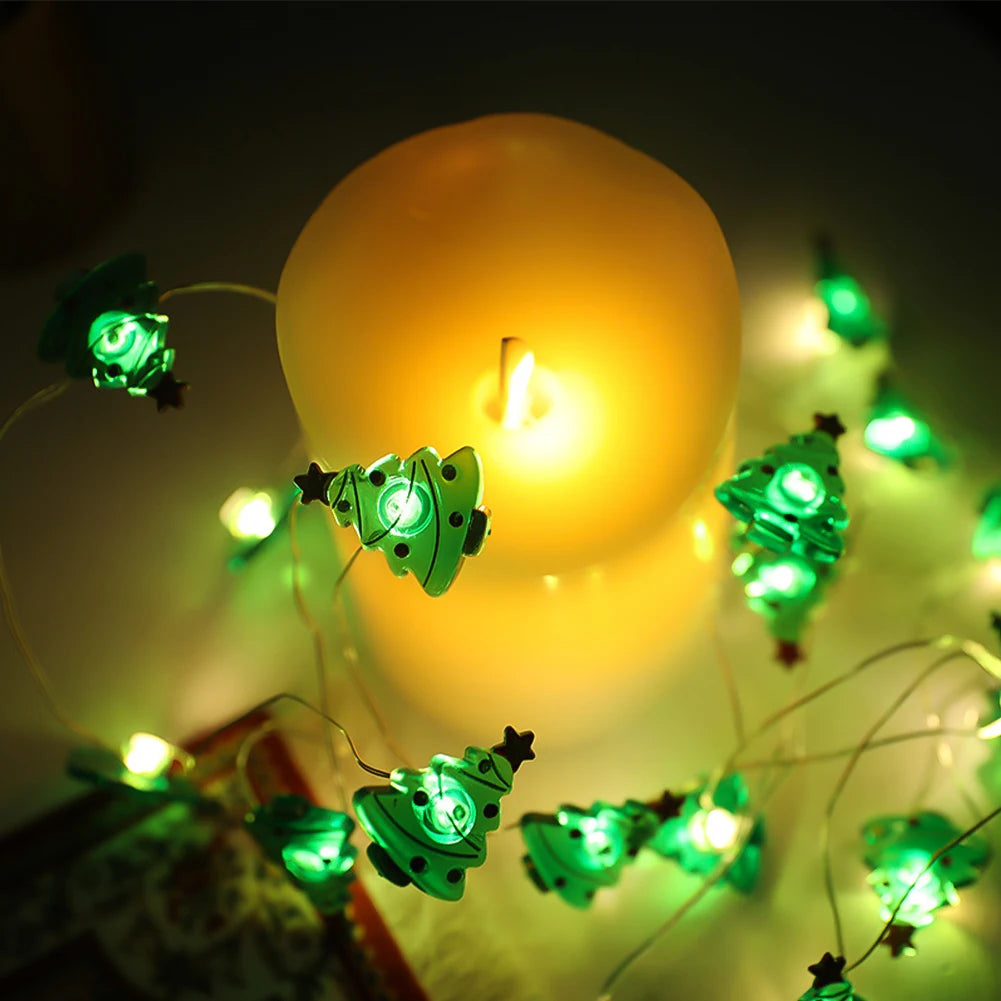 Christmas LED String Light Santa Claus Gingerbread Man Xmas Tree Ornament Christmas Decoration For Home New Year Party Kids Gift HIP