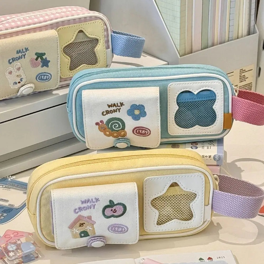 Large Capacity Star Picnic Canvas Pencil Case | Pen Bag Canvas Pencil Case HIP