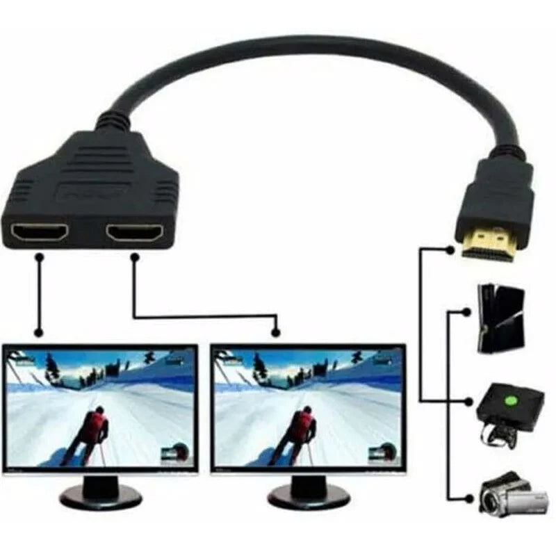 HDMI Splitter Cable 1 In 2 Out – 1080p HD Adapter HDMI Splitter Cable HIP
