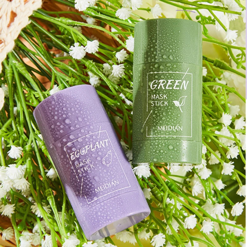 40g Cleansing Green Tea Bar Mask Cleansing Mud Bar Mask Oil Control Anti Acne Eggplant Skin Care Whitening Shrinkage Pore Acne HIP