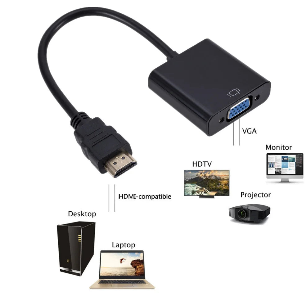 HDMI to VGA Adapter 1080P with Audio & USB Power | SEamopar HDMI to VGA Adapter HIP