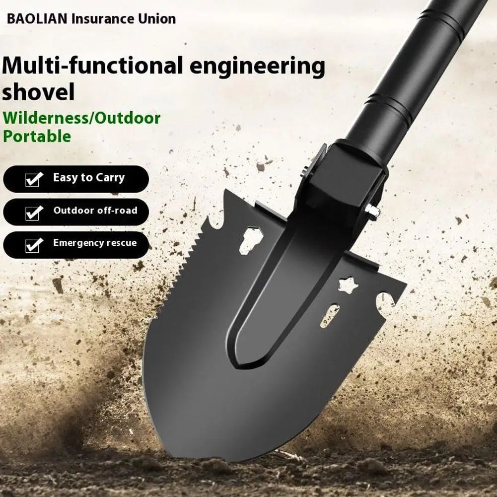 Thickened Military Folding Shovel Portable Survival Spade With Saw Bottle Opener Heavy Duty Steel Entrenching Tool For Off Road HIP