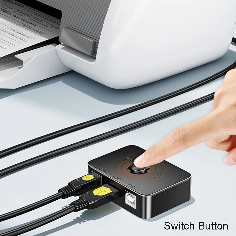 USB 2.0 Printer Hub Switch – 2 Computers Share 1 Printer USB Printer Switch HIP