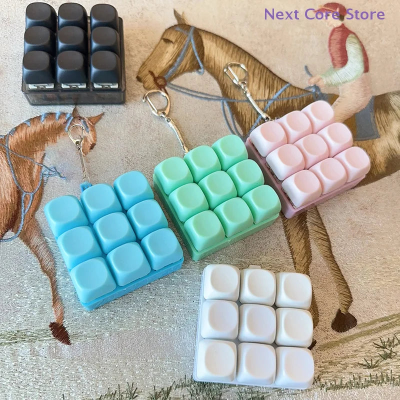 9-Key Mechanical Fidget Keychain | Keyboard Switch Tester Toy Fidget Keychain Toy HIP