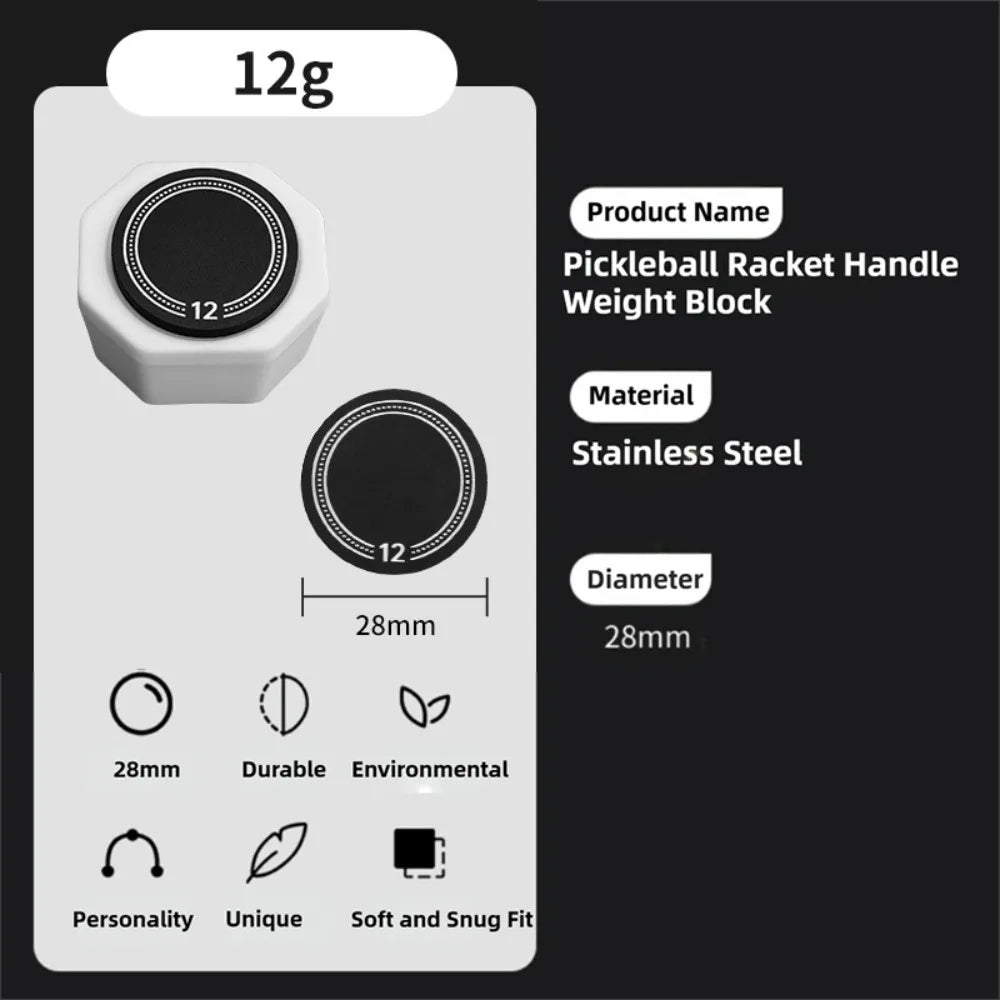 Pickleball Paddle Handle Weight Kit – 6g 9g 12g Balance Paddle Weight Kit HIP 12g
