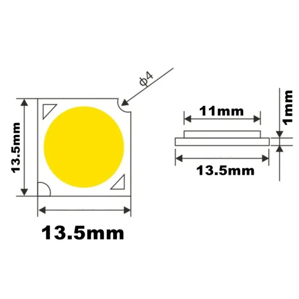 15pcs COB LED Chip 7W 10W 12W 3000K 4000K 6000K 11mm COB LED Chip HIP