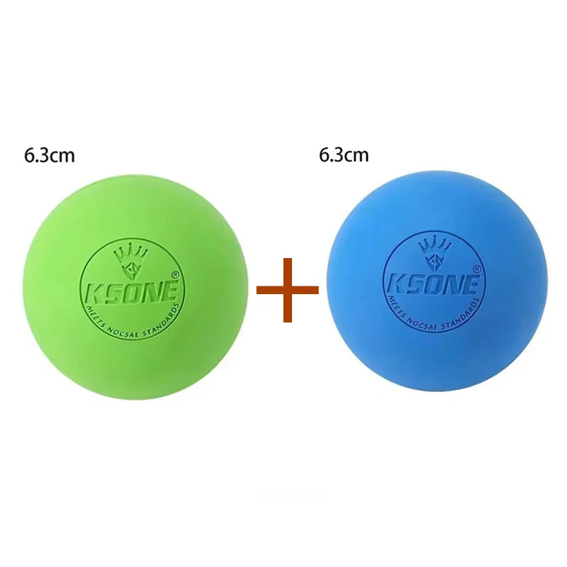 Rubber Fascia Massage Ball – Lacrosse Ball for Yoga & Recovery Fascia Massage Ball HIP 1green and 1blue