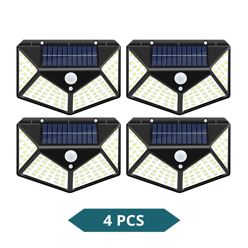 LED Solar Lights Outdoor Waterproof External Solar Lamp Motion Sensor Garden Lights Solar Power Sunlight Yard Wall Street Light HIP 4 Pieces