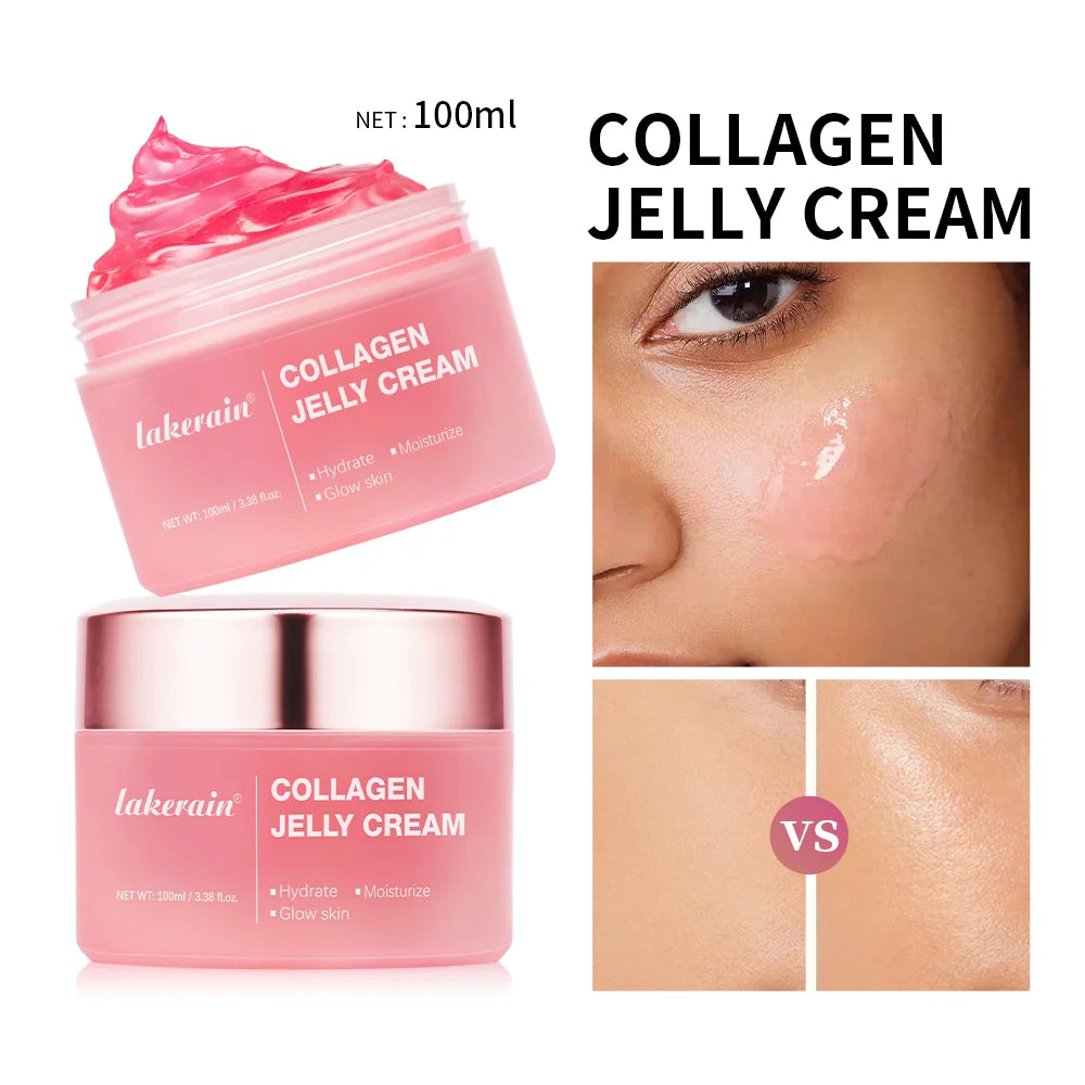 100ml Anti Aging Collagen Face Cream, Niacinamide Moisturizing Hydrating Facial Gel, Skin Tightening Soothing Firming Brightenin HIP 2pcs