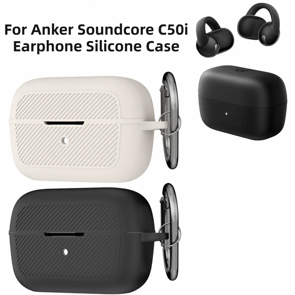 Silicone Case + Carabiner for Anker Soundcore C50i Earphone Case Cover HIP