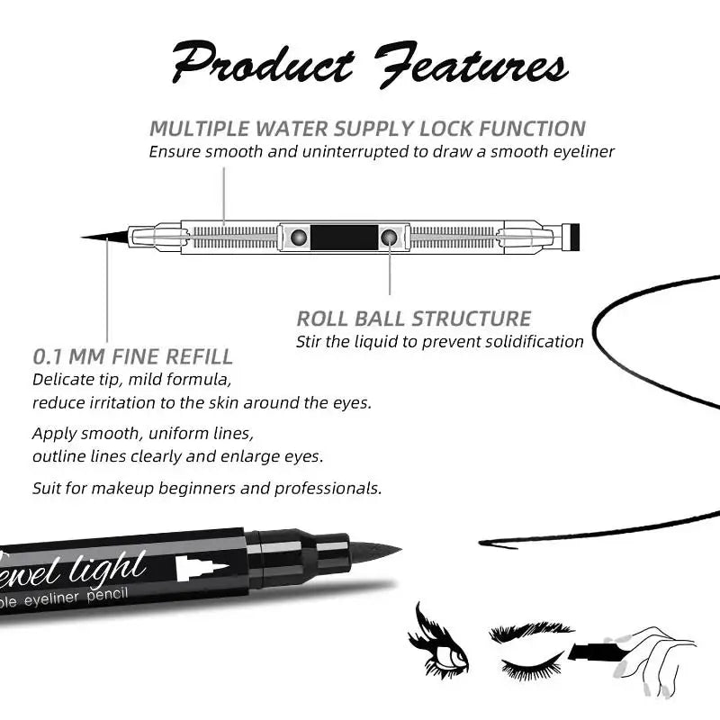 QIC 2-in-1 Stamp Liquid Eyeliner – Waterproof & Long-Lasting Stamp Liquid Eyeliner HIP