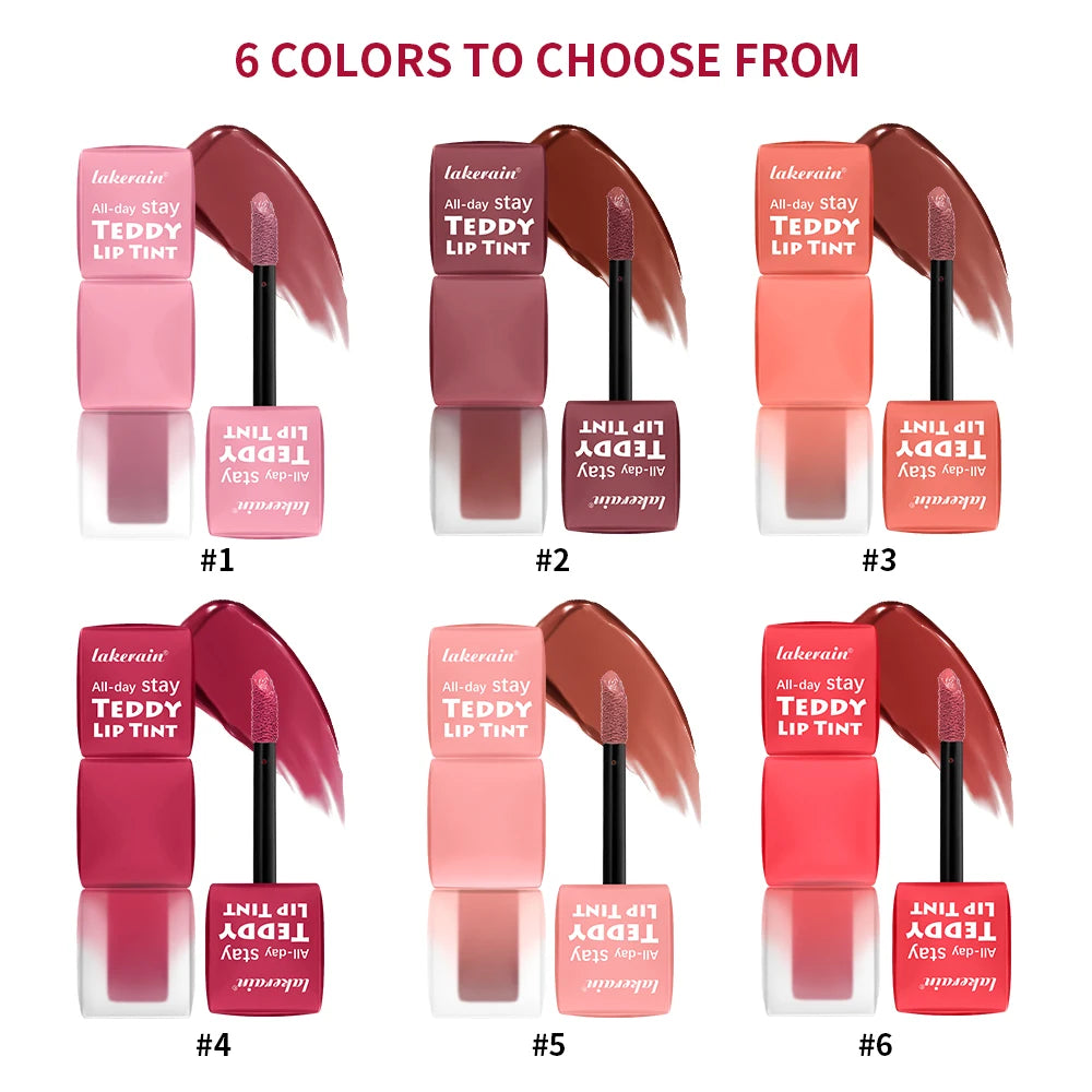 Teddy Tint Lip Color Tear Lip Gloss Super Stay Long-Lasting Coloring 12H Matte Texture Waterproof Lip Stain Lipstick Cosmetics HIP