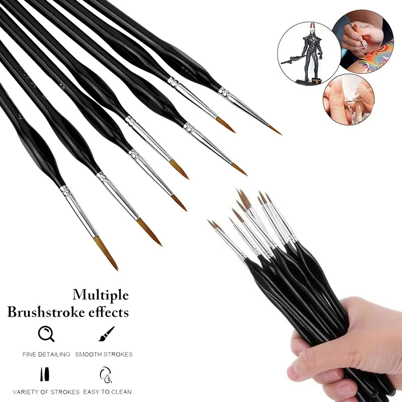 Fine Tip Micro Detail Paint Brush Set – Triangular Grip Detail Paint Brush Set HIP