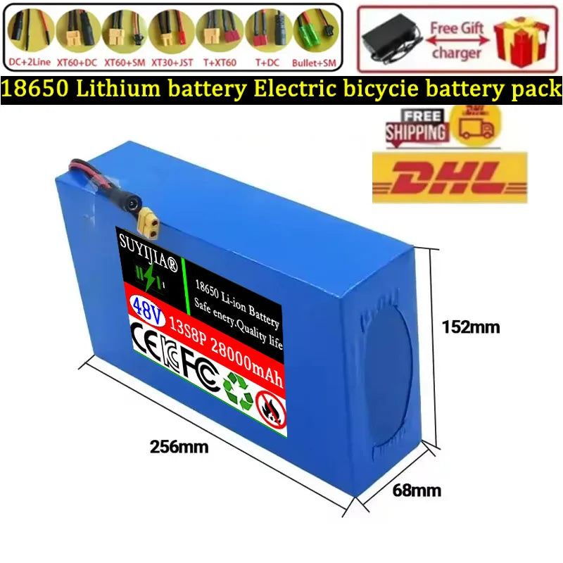 48V 28Ah 18650 Lithium Battery Pack 13S8P for E-Bike & Scooter Lithium Battery Pack HIP