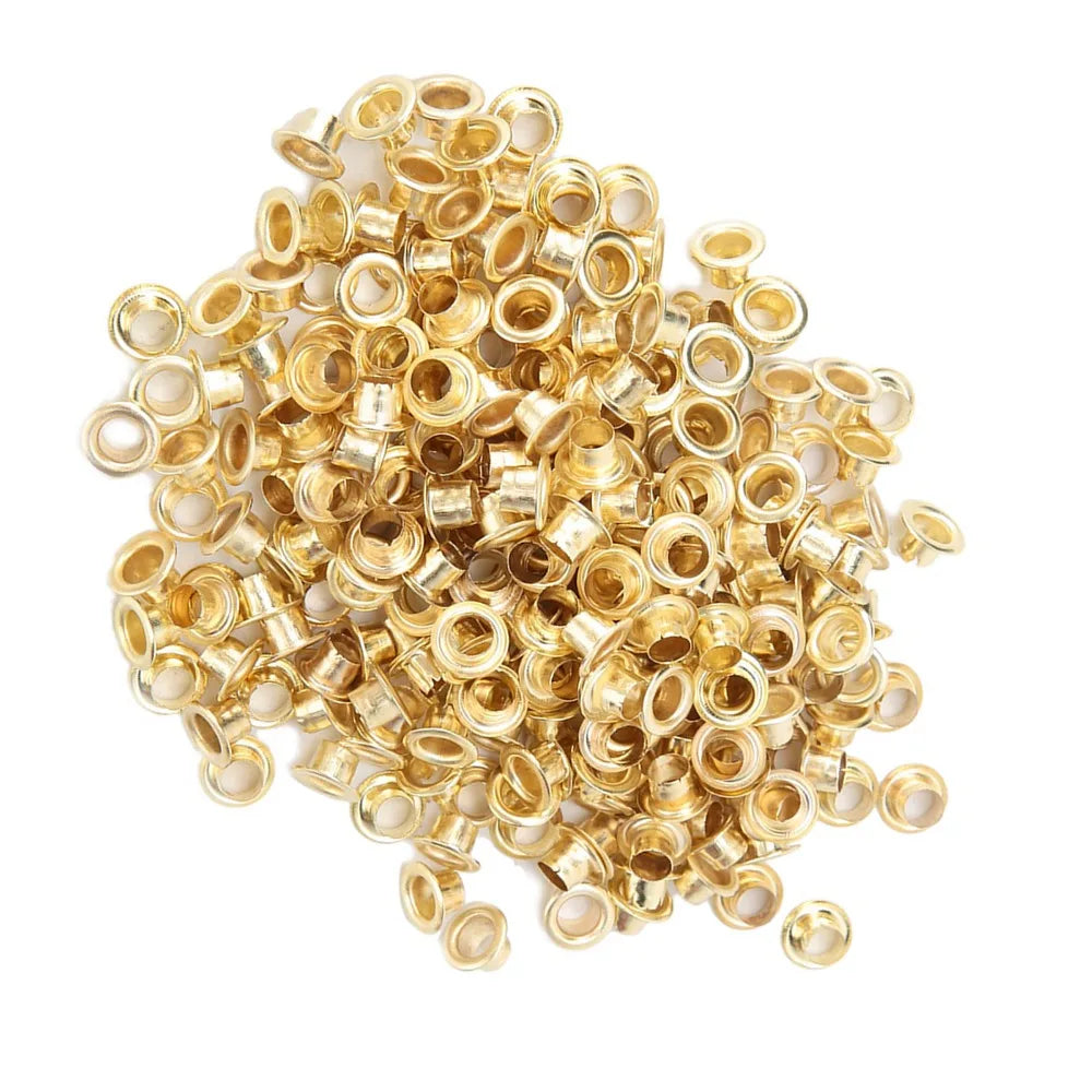 250-Piece Gold Metal Eyelets 4.5mm with Storage Box Metal Binding Eyelets HIP
