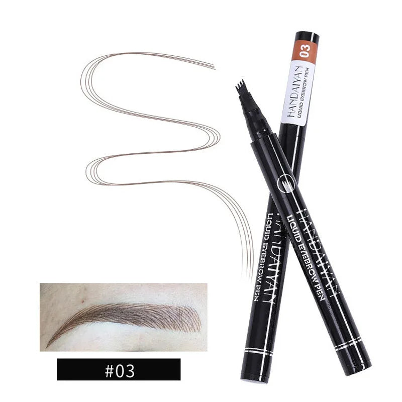 4D Microblading Eyebrow Pen – 4 Fork Tip, Waterproof | Handaiyan Liquid Eyebrow Pen HIP 03
