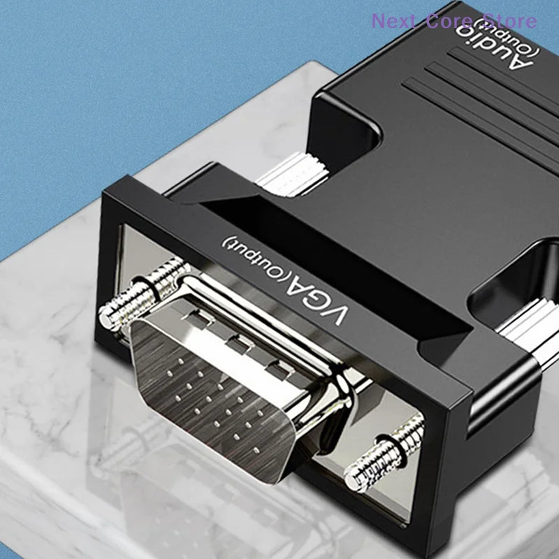 HDMI to VGA Adapter with Audio – 1080P Female to Male Display Adapter HIP