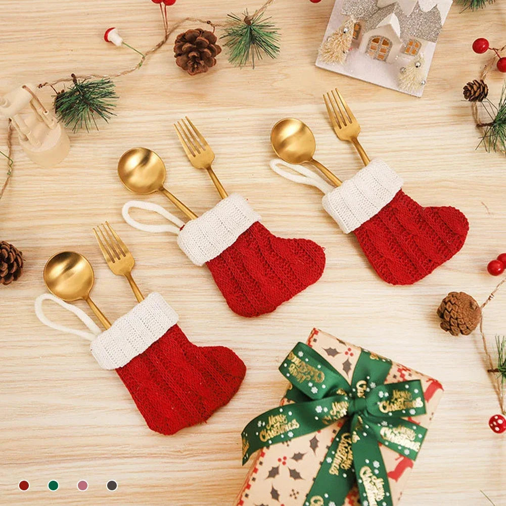 Christmas Knitted Socks Red Green Christmas Tree Christmas Home Decoration 2025 Christmas Tree Decor Gift Christmas Gift 2026 HIP