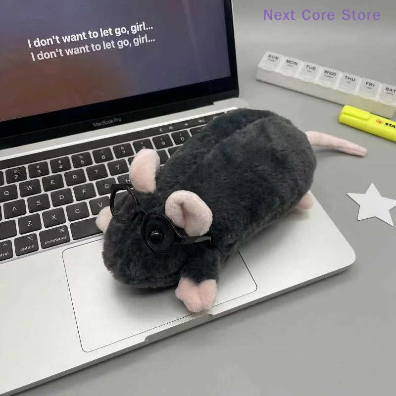 Cute Mouse Plush Pencil Case – Large Capacity Stationery Pouch Plush Pencil Case HIP