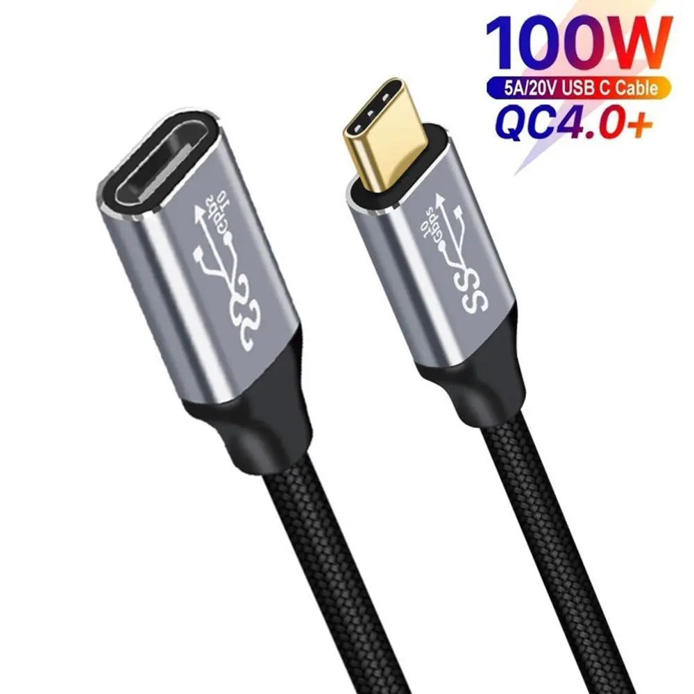 USB-C Extension Cable 4K 60Hz 100W PD Fast Charging 10Gbps USB-C Extension Cable HIP