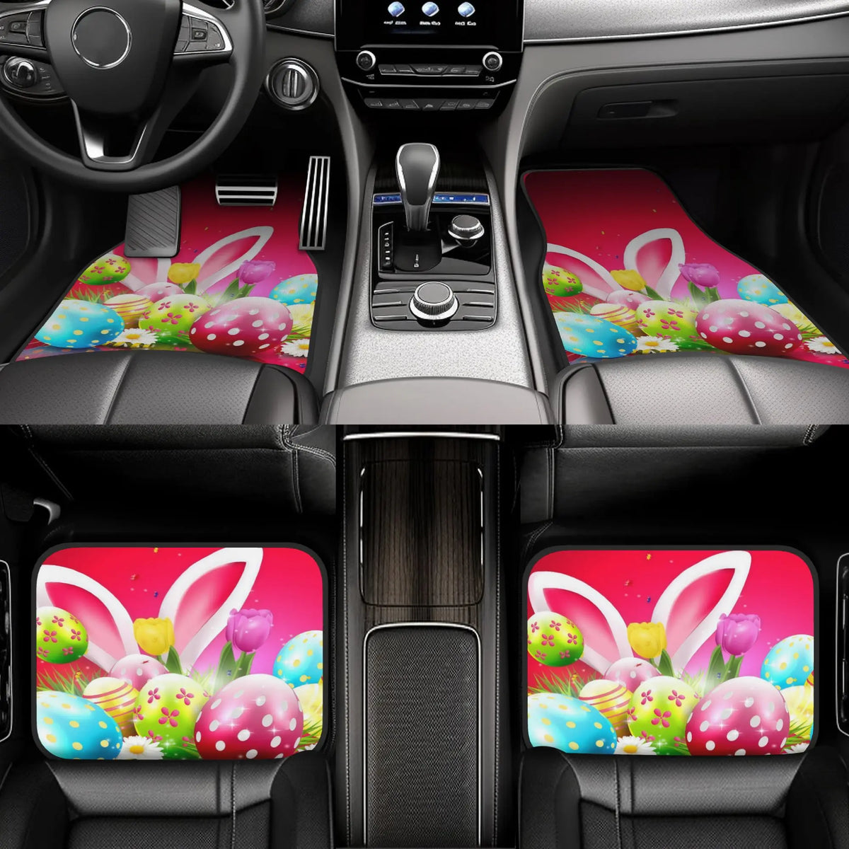 Easter Bunny Car Floor Mats Set of 4 – Festive Design Car Floor Mats HIP