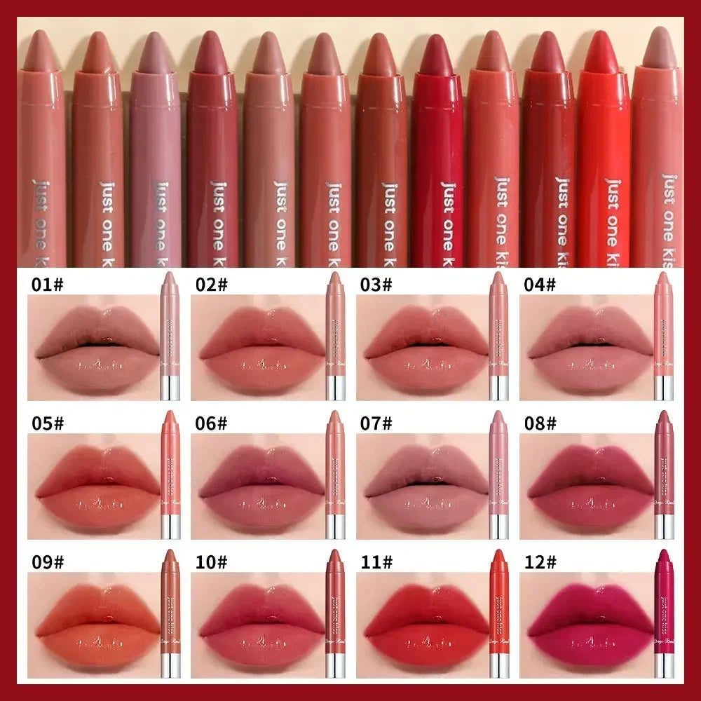 Moisturizing Lipstick Crayon Nude Hydrating Lip Stick Pencil Non-stick Lip Liner Lasting Solid Lip Honey Woman Make-up Cosmetics HIP
