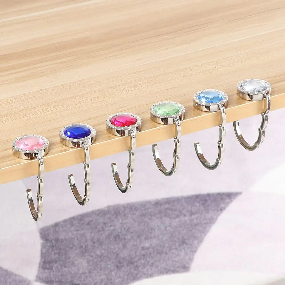Foldable Diamond Table Handbag Hook – Portable Purse Hanger Foldable Bag Hook HIP