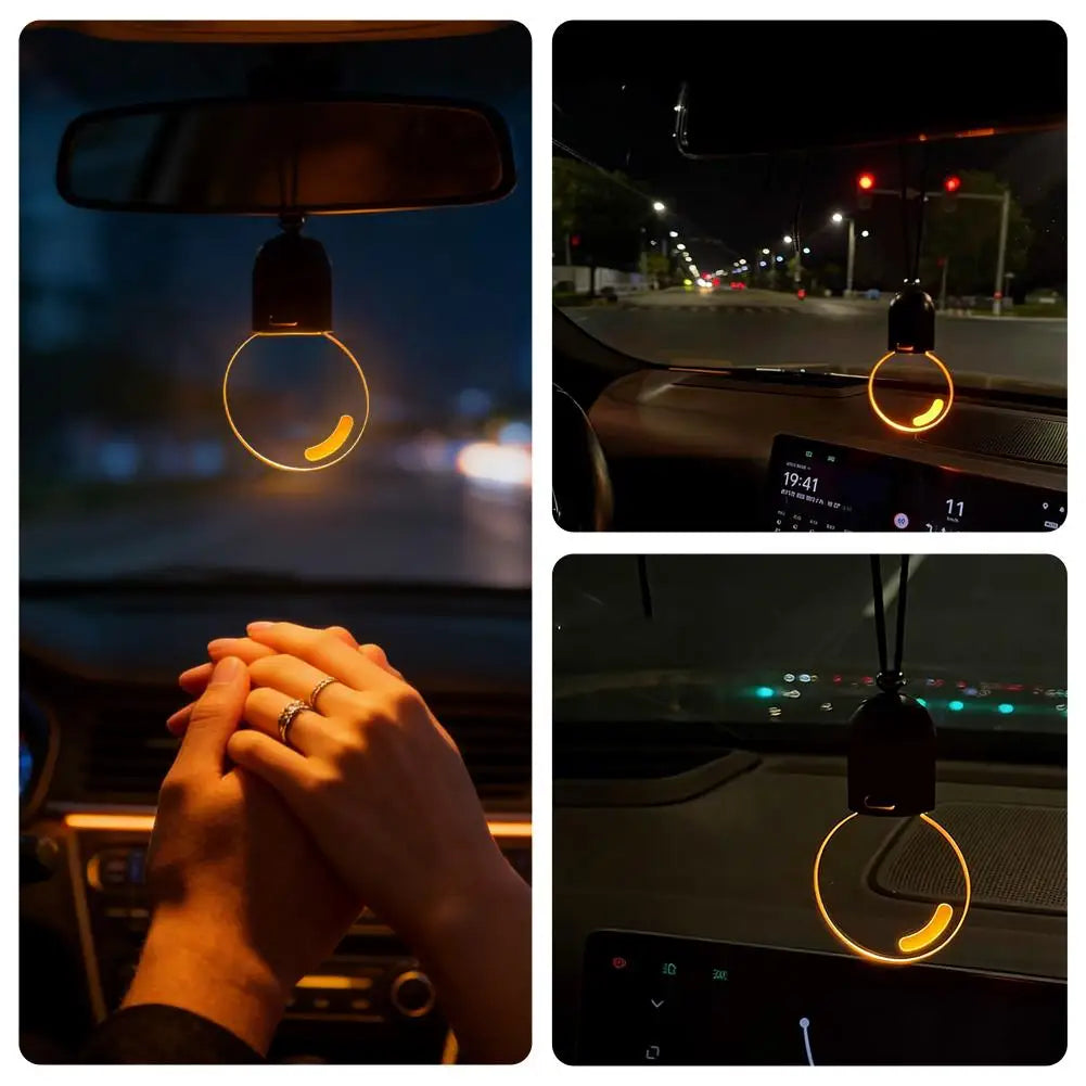 90mm Mini Bulb Car Pendant Hanging Ornament With Yellow Accent Small Clear Decorative Bulb For Car Rearview Mirror Interior HIP