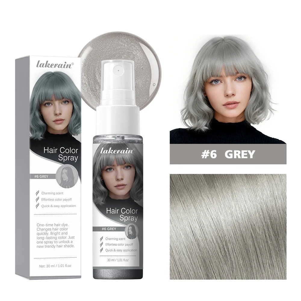 Washable Temporary Hair Color Spray One-Time Instant Hair Dye DIY Hair Chalk Multi Color Hair Styling Tool For Party Cosplay Sta HIP 6 grey